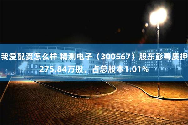 我爱配资怎么样 精测电子（300567）股东彭骞质押275.84万股，占总股本1.01%