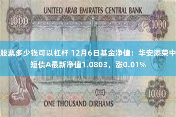 股票多少钱可以杠杆 12月6日基金净值：华安添荣中短债A最新净值1.0803，涨0.01%